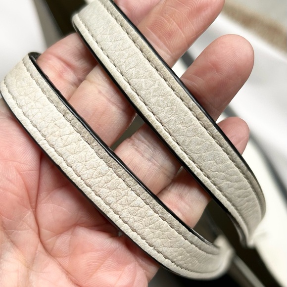 TORY BURCH Tote Leather Color Block Two-Tone Bag, Black & White - Picture 9 of 13